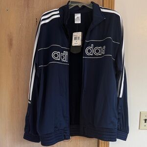 Adidas Navy Track Jacket with White Accents